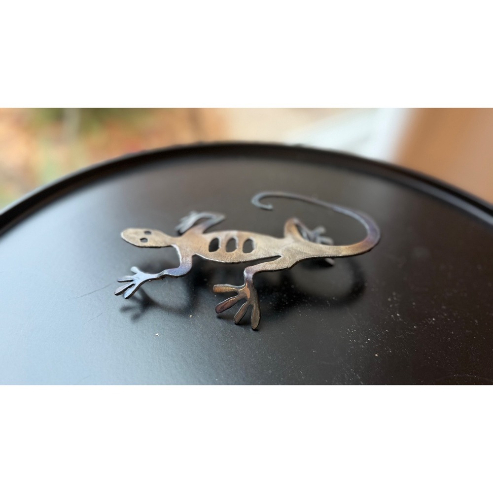 Vintage Handcrafted Brutalist Artisan Lizard Sculpture Gecko
